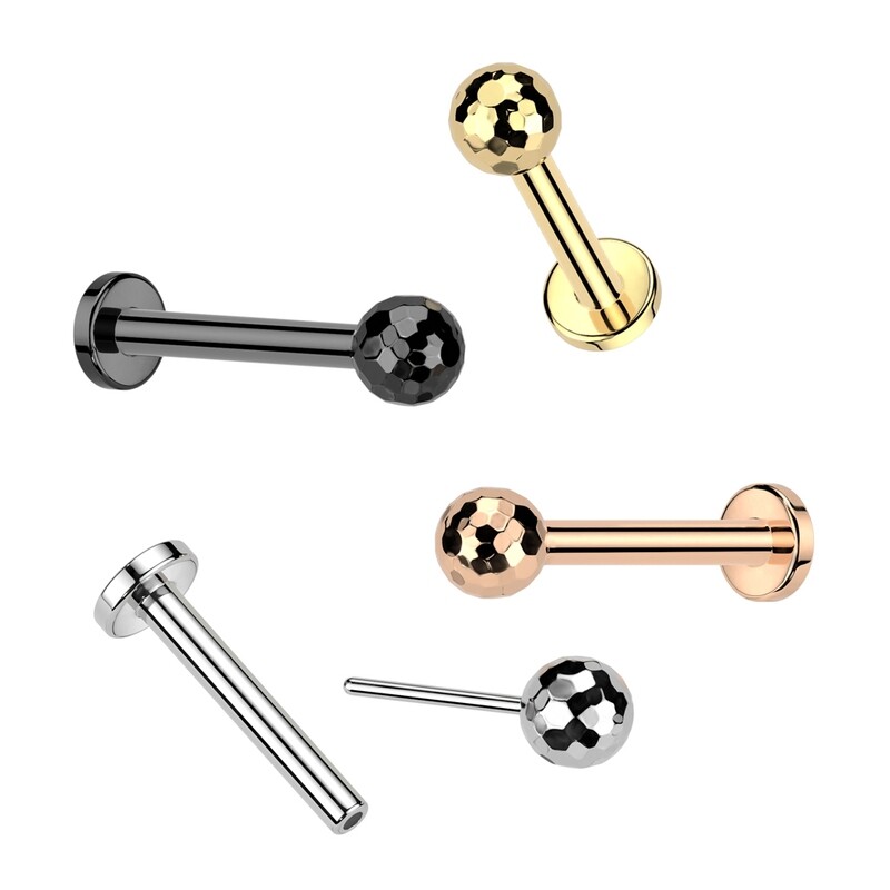 Labret polyedrische Design silber