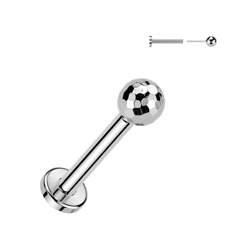 Labret polyedrische Design silber