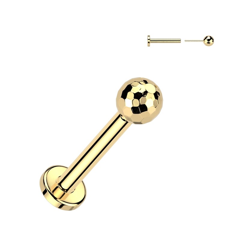 Labret polyedrische Design vergoldet