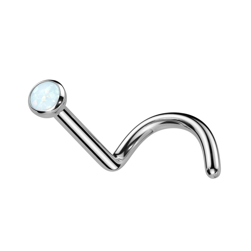 Nasenstecker aus Titan mit Opal screw