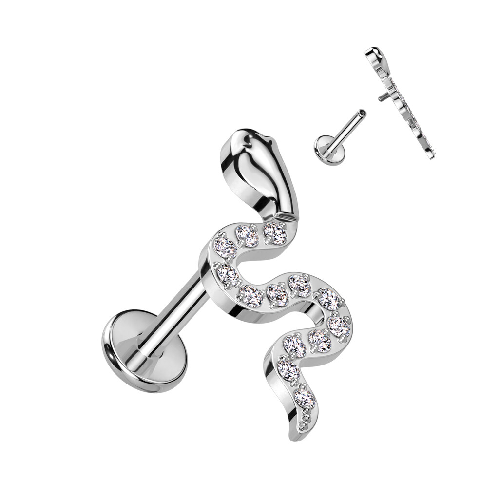 Ohrpiercing Schlange silber