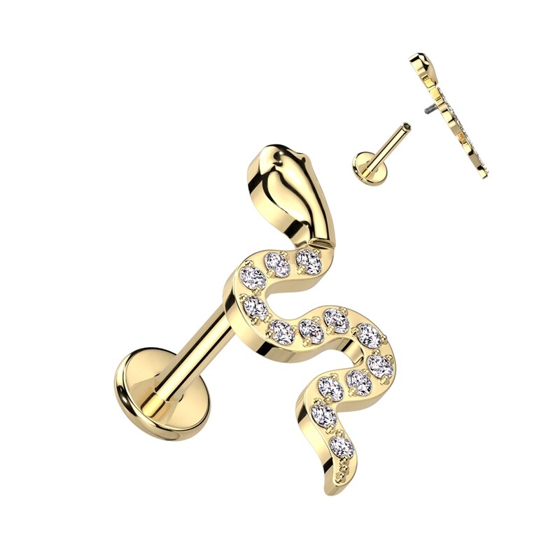 Ohrpiercing Helix Schlange vergoldet