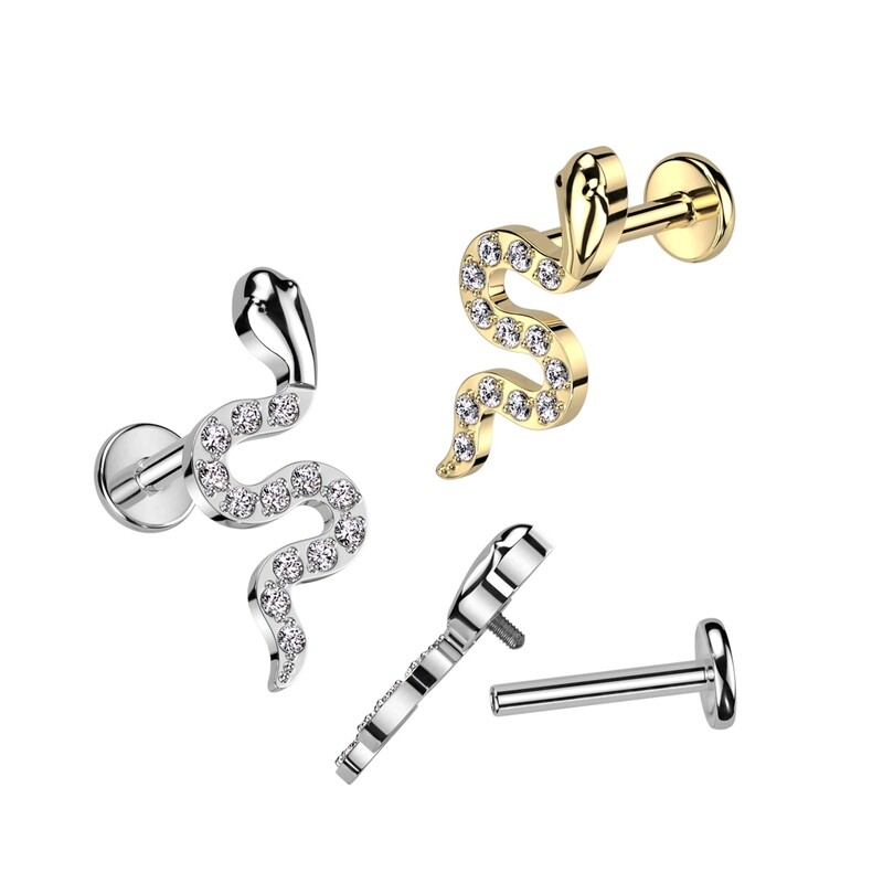 Ohrpiercing Helix Schlange vergoldet