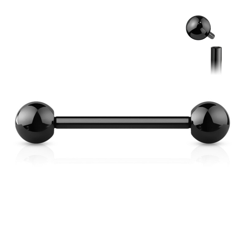 Zungenpiercing aus Titan schwarz