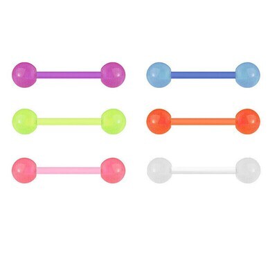 Zungenpiercing aus Bioflex UV-reactive gelb
