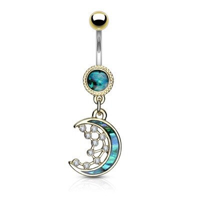 Bauchnabelpiercing Schmuckstück Perlmutt vergoldet