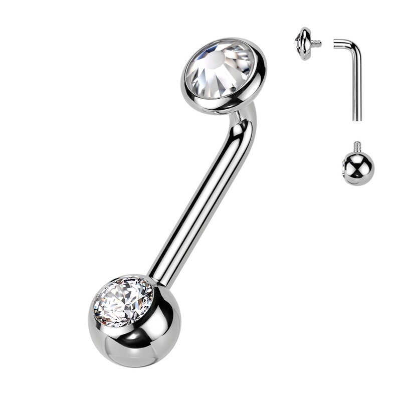 Christina Intimpiercing kristall silber