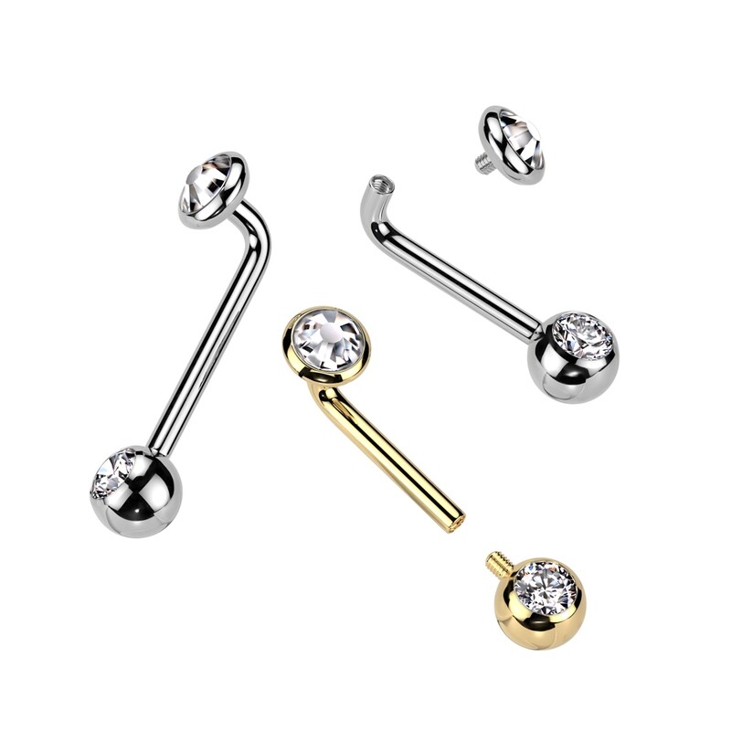 Christina Intimpiercing kristall silber