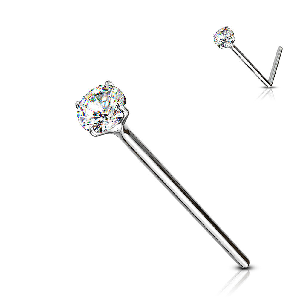 Nasenstecker aus 925 Sterlingsilber mit Zirkonia weiss