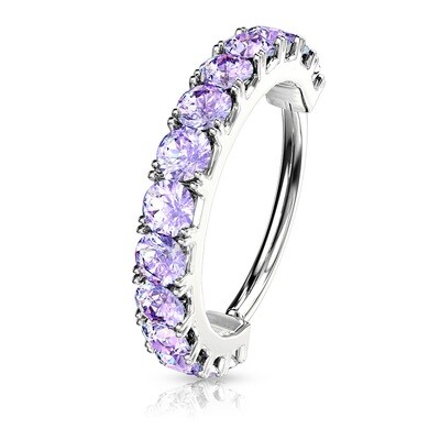Piercing Ring Kristallbogen Platin lila