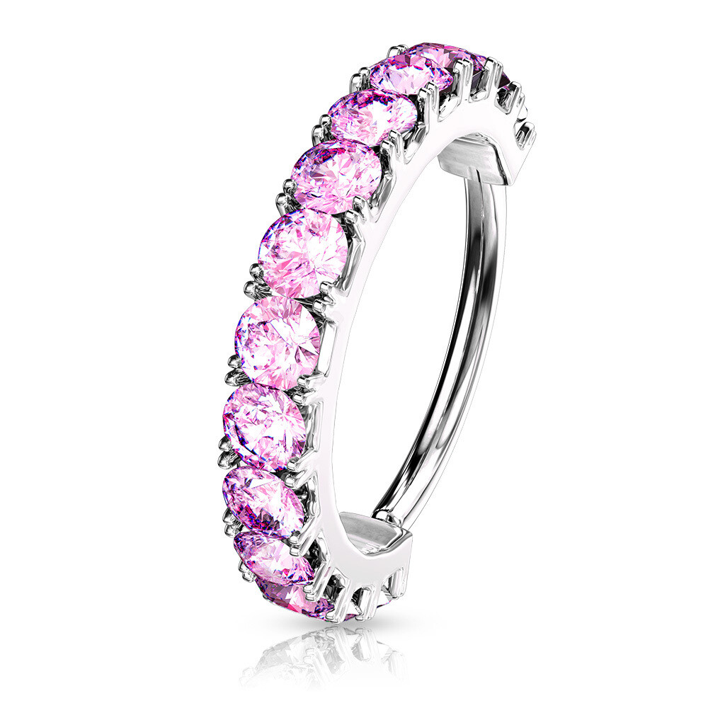 Piercing Ring Kristallbogen Platin pink