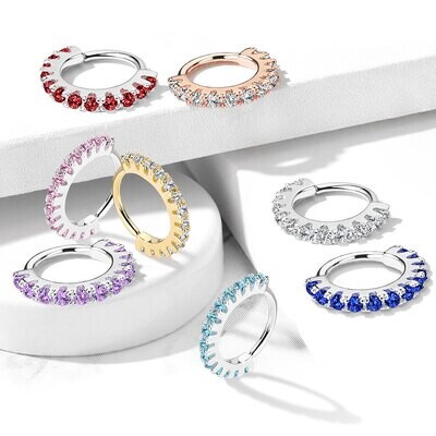 Piercing Ring Kristallbogen 14K vergoldet