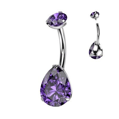 Bauchnabelpiercing aus Titan Violett