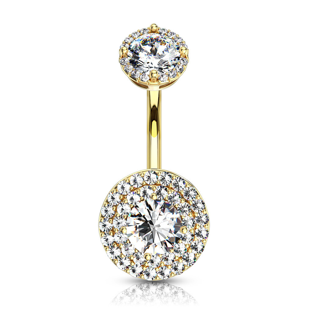 Bauchnabelpiercing Zirkoniakreisen vergoldet