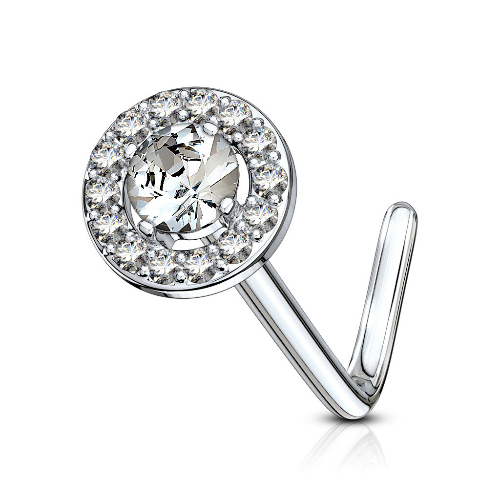 Nasenstecker Kristallkreisen weiss