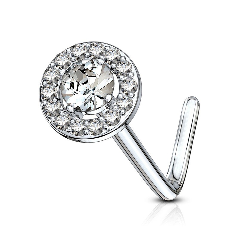 Nasenstecker Kristallkreisen weiss