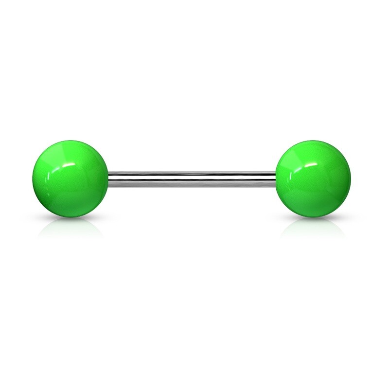 Zungenpiercing aus Titan grün