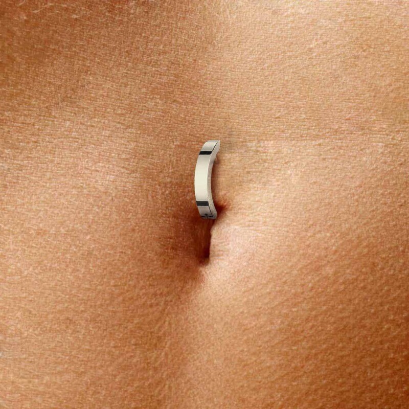 Bauchnabelpiercing Ring aus Titan silber
