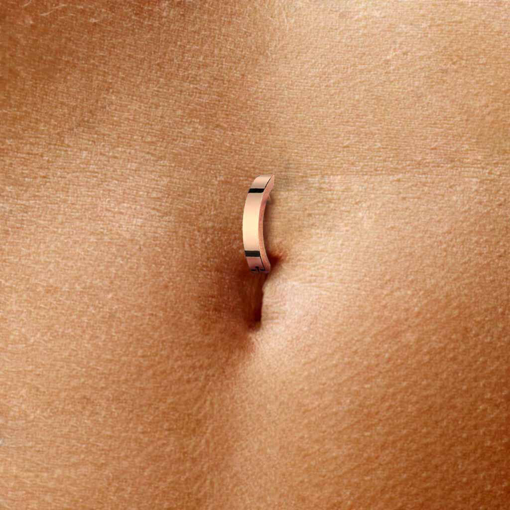 Piercing au nombril anneau en titane or rose