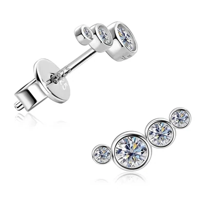 Ohrringe Sankt Moritz Moissanite Diamanten silber