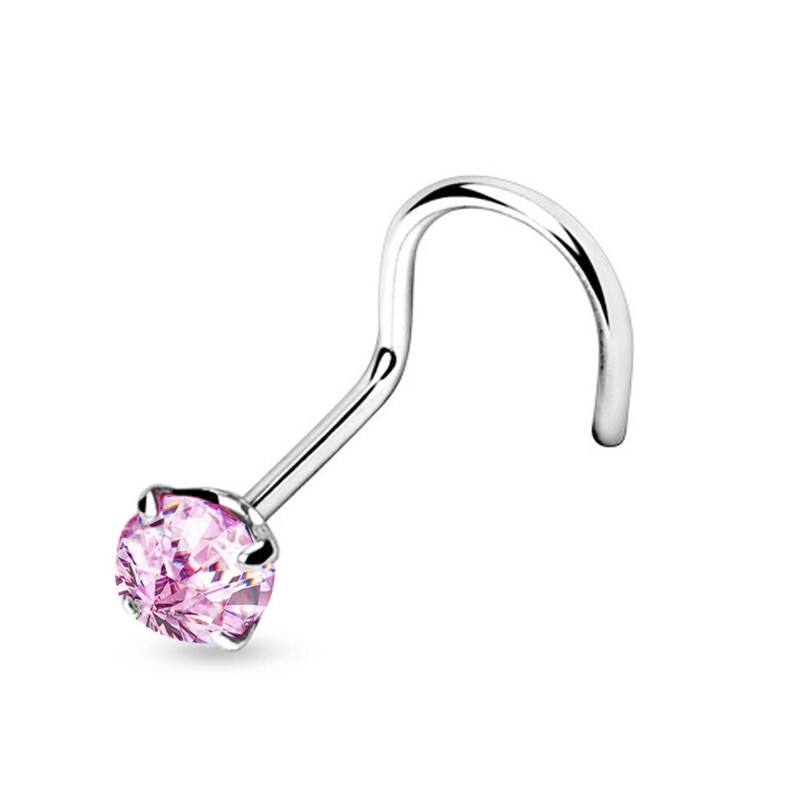 Nasenstecker aus 925 Sterlingsilber pink