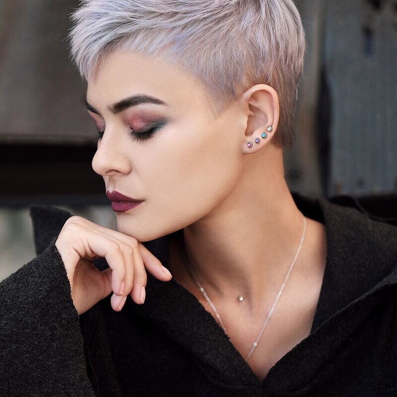 Barbell mit Opal blau