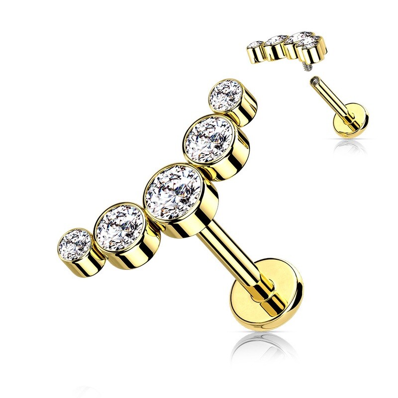 Ohrpiercing Helix Swarovski Kristallen vergoldet