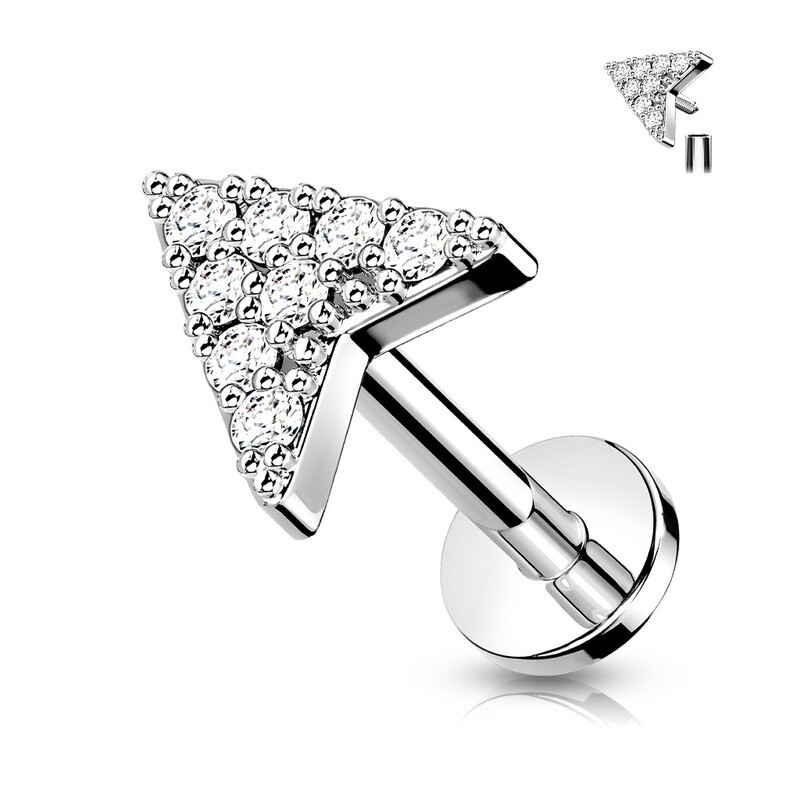 Labret mit Innengewinde Pfeil silber