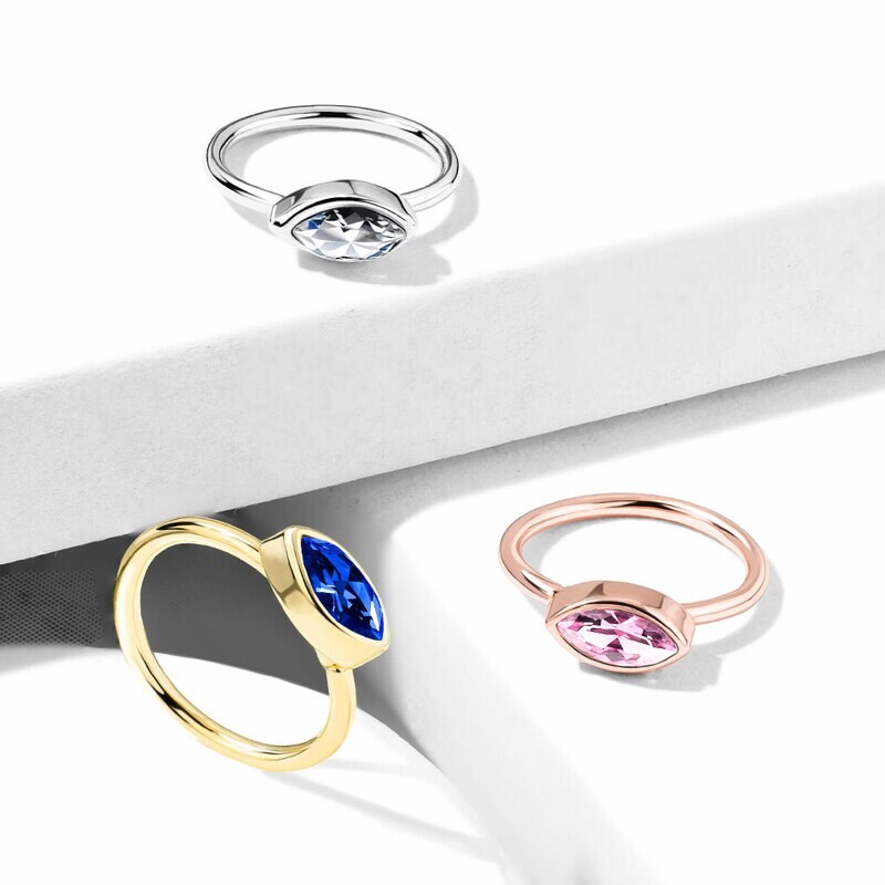Piercing Ring Rhombus 14K vergoldet