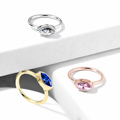 Piercing Ring Rhombus 14K vergoldet