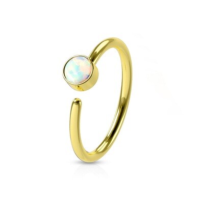 Nasenpiercing Ring AB Opal vergoldet