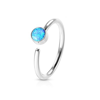 Nasenpiercing Ring Opal blau