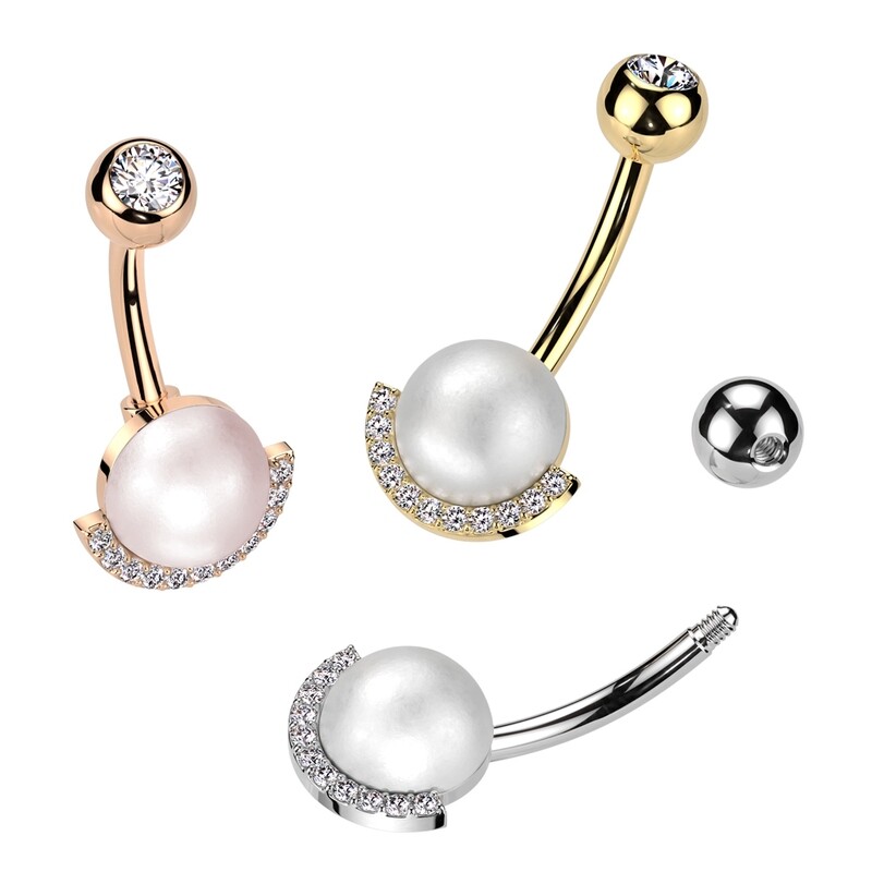 Bauchnabelpiercing Perlenkugel rosegold