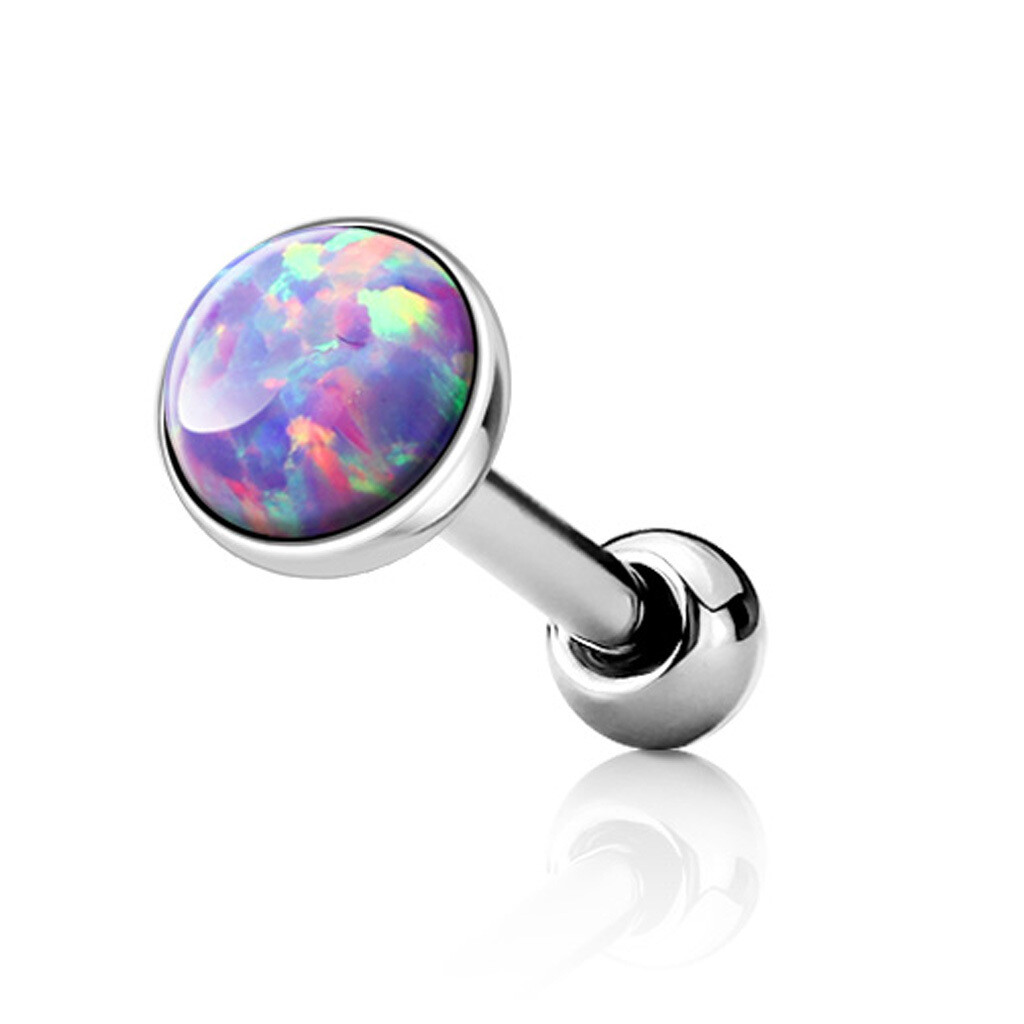 Barbell mit lila Opal silber