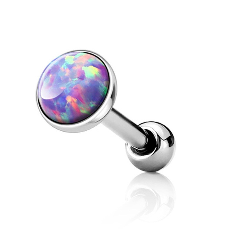 Barbell mit lila Opal silber