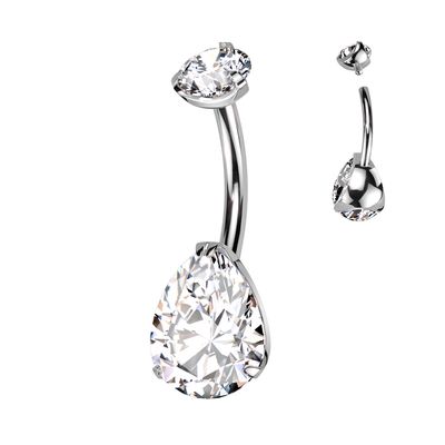 Bauchnabelpiercing aus Titan silber