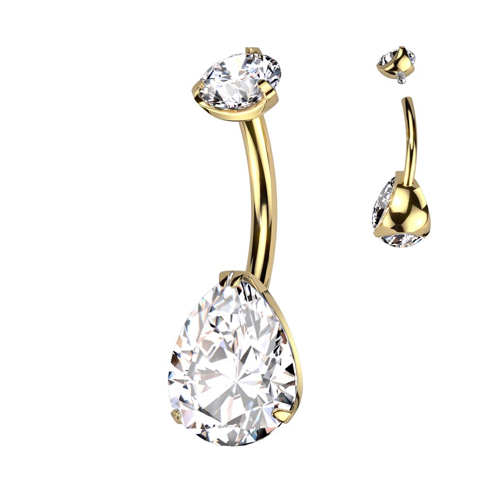Bauchnabelpiercing aus Titan verdoldet