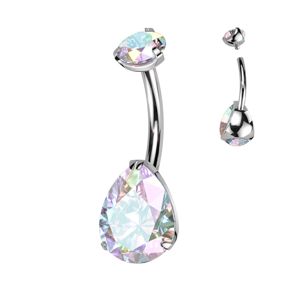 Bauchnabelpiercing aus Titan AB-Kristall