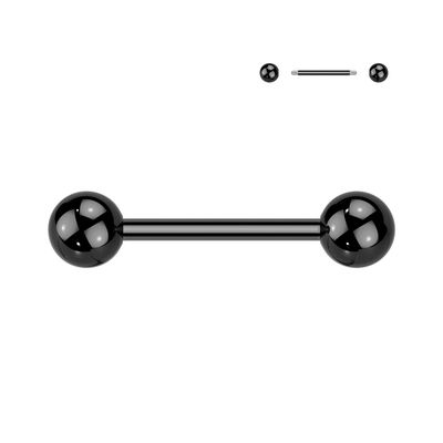 Zungenpiercing aus Chirurgenstahl 316L schwarz