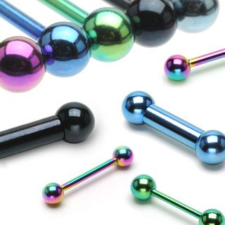 Zungenpiercing aus Chirurgenstahl 316L Magenta