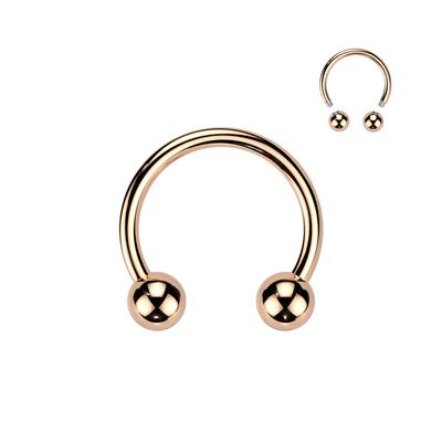 Circular Barbell aus Chirurgenstahl 316L rosegold