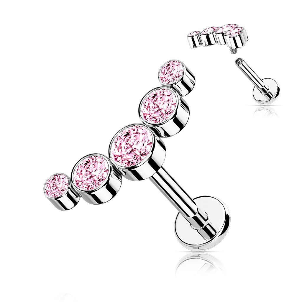 Ohrpiercing Helix Swarovski Kristallen pink