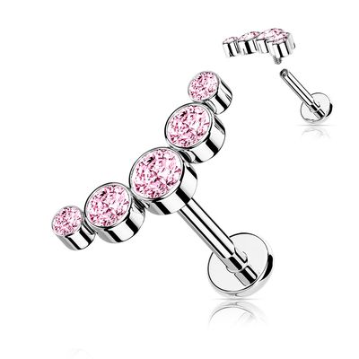 Ohrpiercing Helix Swarovski Kristallen pink