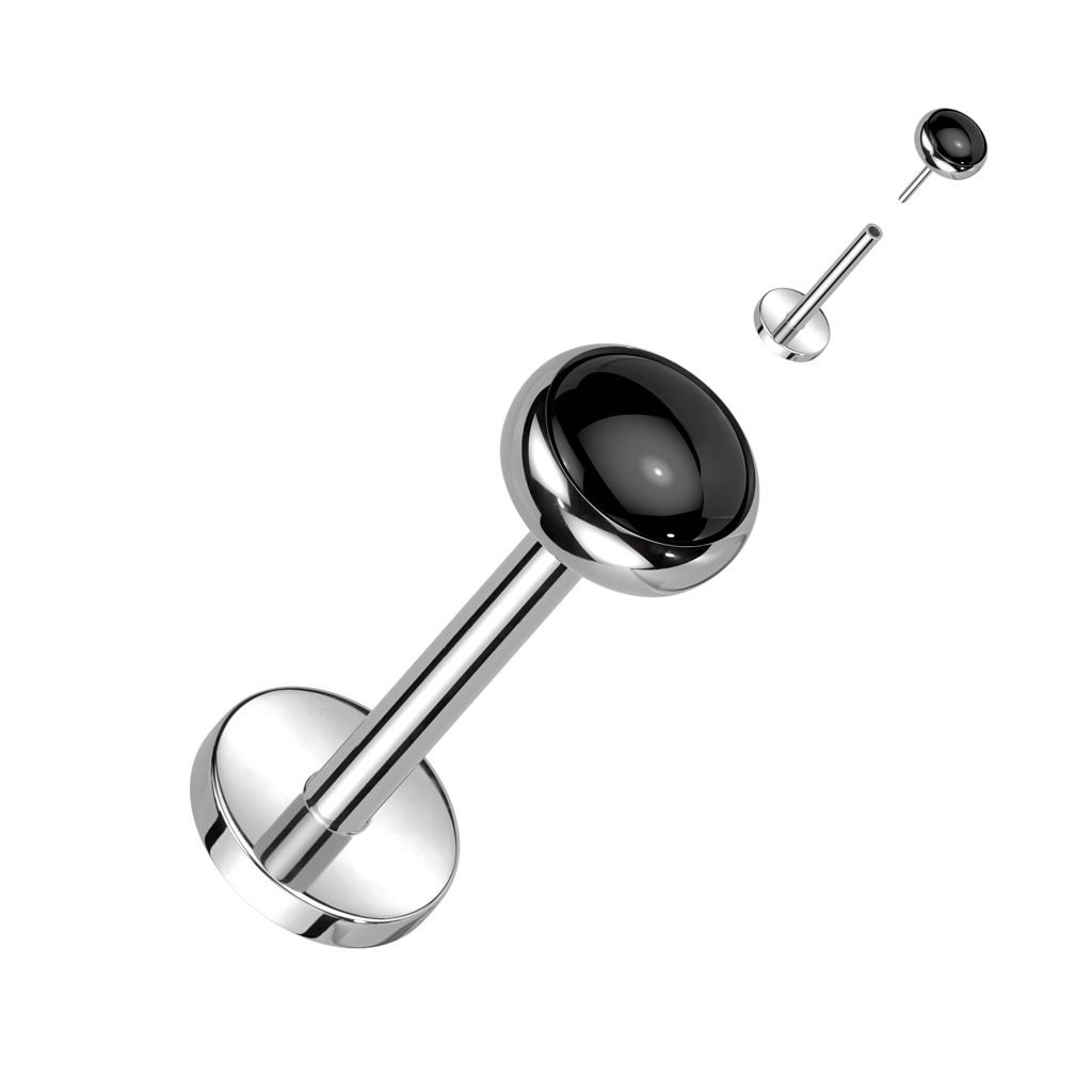 Labret aus Titan schwarzer Onyx