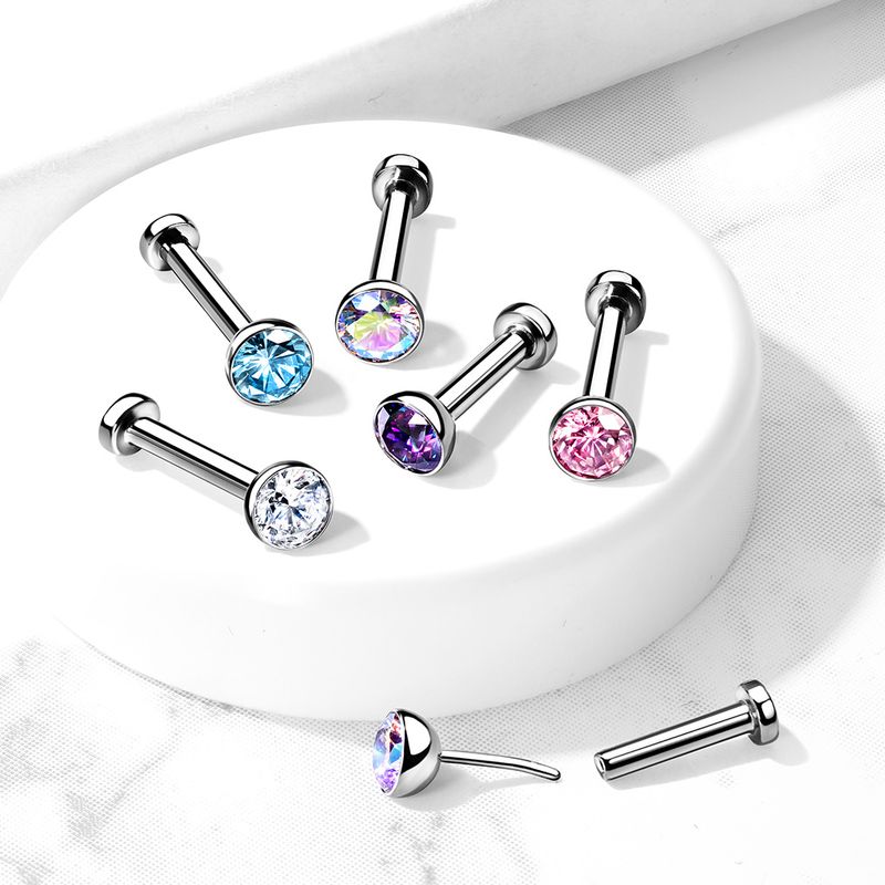 Labret aus Titan Kristall weiss
