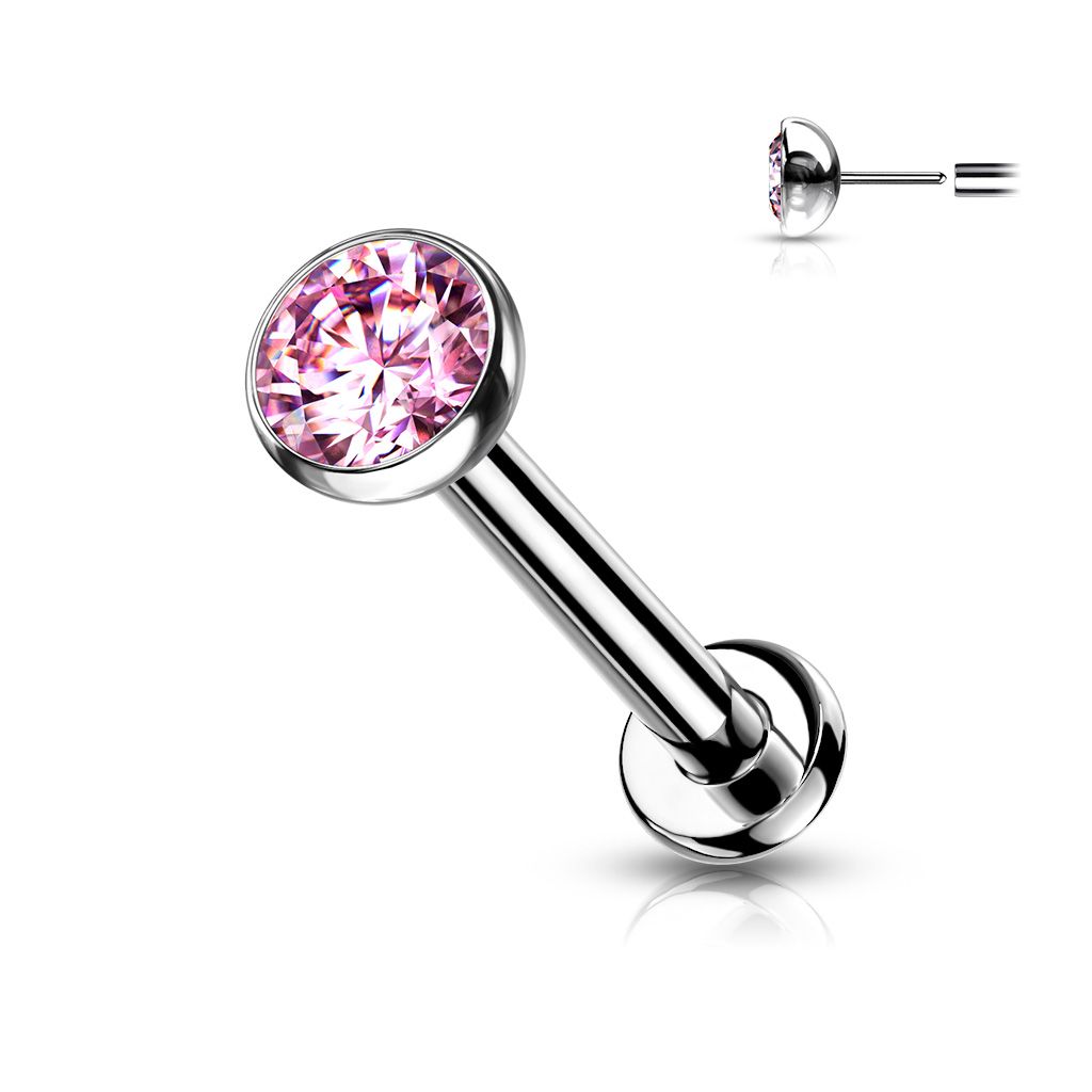 Labret aus Titan Kristall pink
