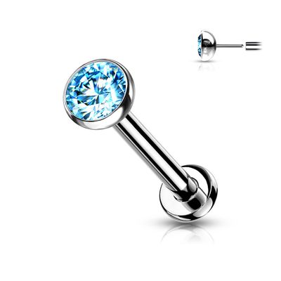 Labret aus Titan Kristall aqua