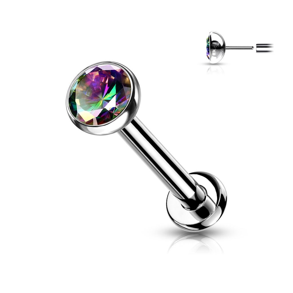 Labret aus Titan Kristall vitrail medium