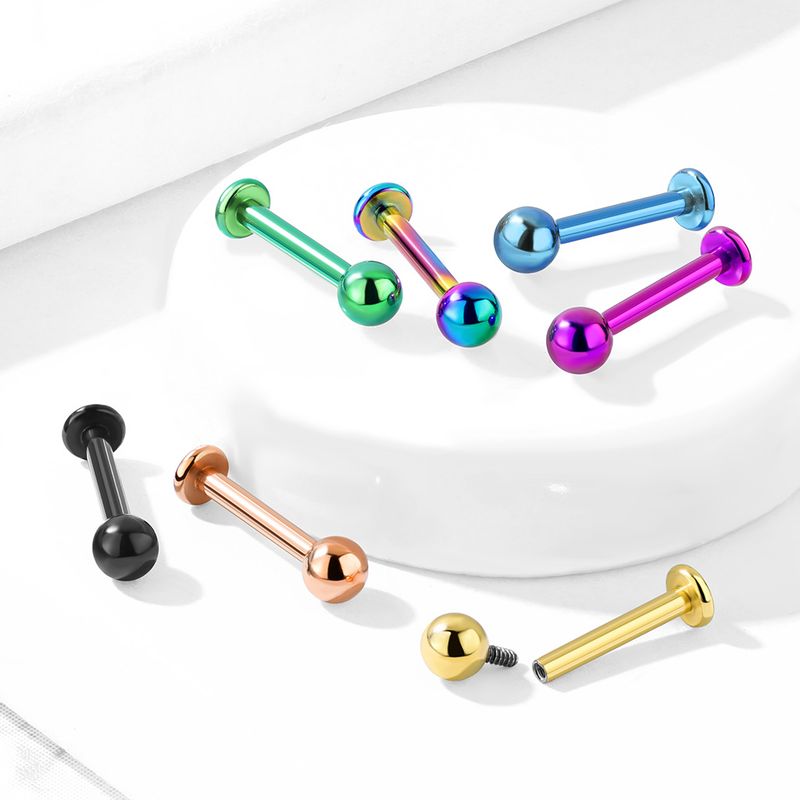 Labret aus Titan Innengewinde vergoldet