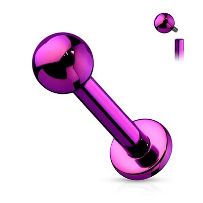 Labret aus Titan Innengewinde violett